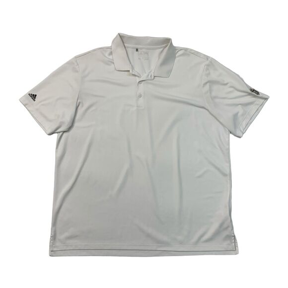 Adidas Polo Shirt Mens XL Extra Large White Performance Shirttail Golf - Picture 1 of 15